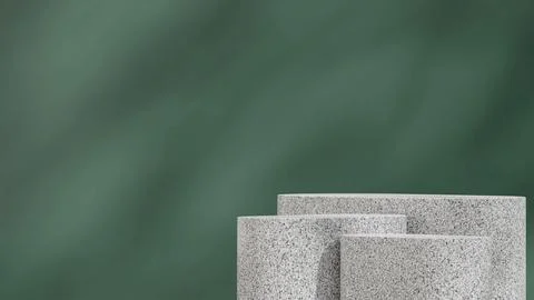 Green background minimal simple granite texture podium, 3d render mockup for a p Illustrazione stock