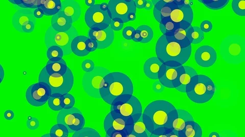 Green background with moving donut shaped circle Video stock 113540126