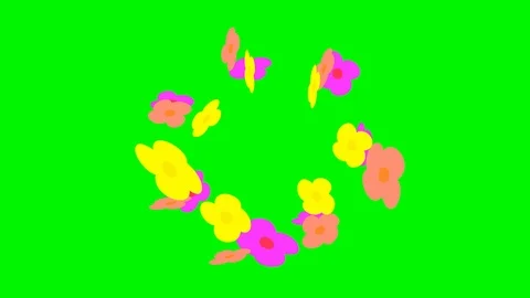 Green background with moving flower shape Stock Footage 103065932