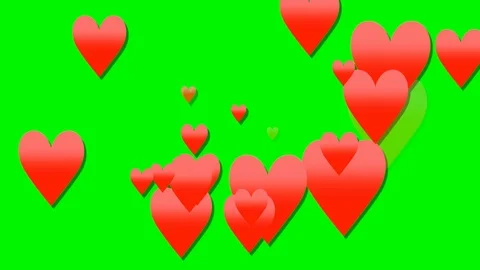 Green background with moving heart shape Stock Footage 104018299