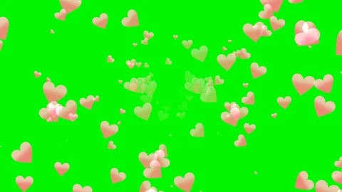 Green background with moving heart shape Stock Footage 105550437