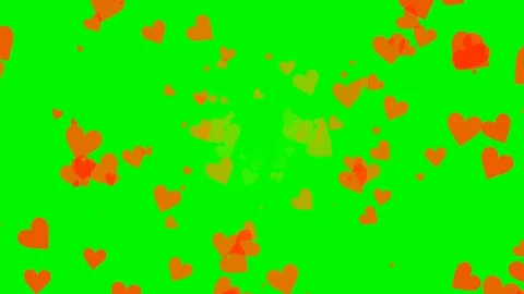 Green background with moving heart shape Stock Footage 105551529