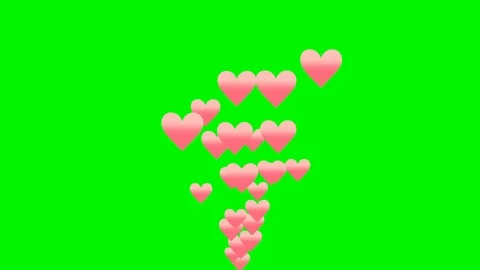 Green background with moving heart shape Stock Footage 107119378