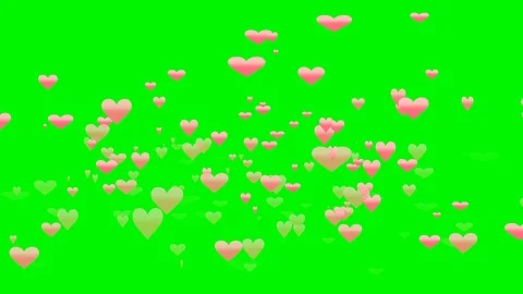 Green background with moving heart shape Stock Footage 108519264