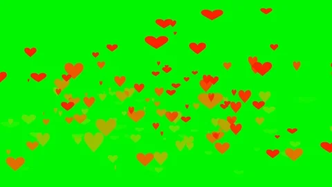 Green background with moving heart shape Stock Footage 108520244