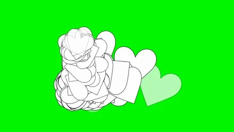 Green background with moving heart shape Stock Footage 109466947