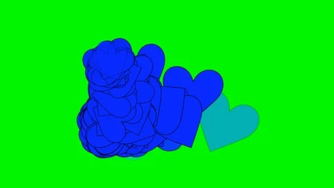 Green background with moving heart shape Stock Footage 109468071