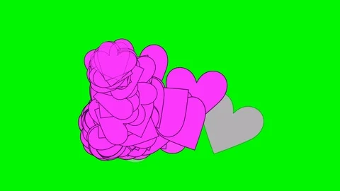 Green background with moving heart shape Stock Footage 109468436