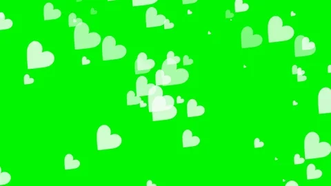 Green background with moving heart shape Stock Footage 112365706