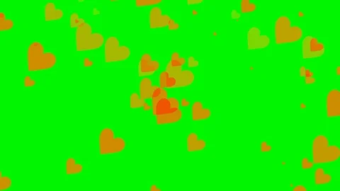Green background with moving heart shape Stock Footage 112366555