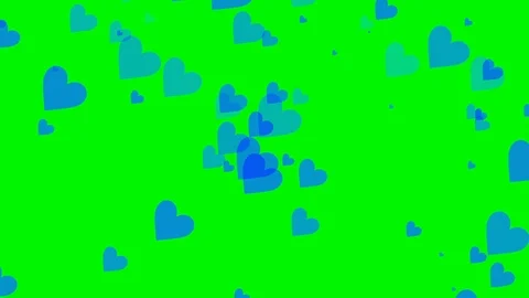 Green background with moving heart shape Stock Footage 112367371