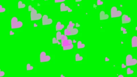 Green background with moving heart shape Stock Footage 112368378