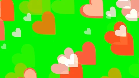 Green background with moving heart shape Stock Footage 112728715