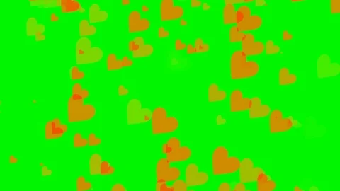 Green background with moving heart shape Stock Footage 113127078