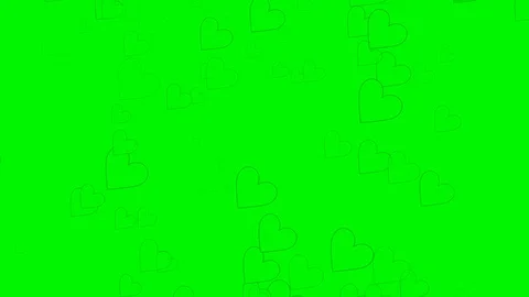 Green background with moving heart shape Stock Footage 113130379