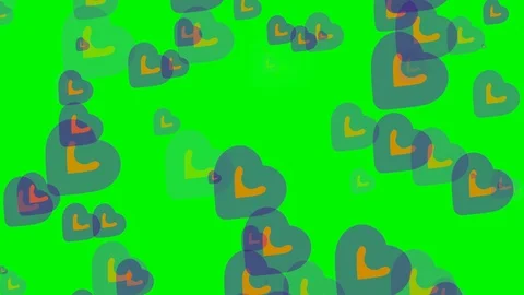 Green background with moving heart shape Stock Footage 113324295