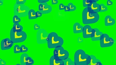 Green background with moving heart shape Stock Footage 113325745