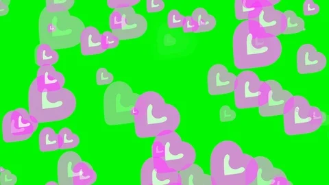 Green background with moving heart shape Stock Footage 113328077