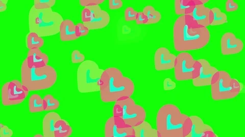 Green background with moving heart shape Stock Footage 113329653