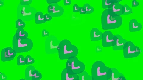 Green background with moving heart shape Stock Footage 113332729