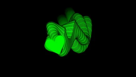 Green background with moving heart shape Stock Footage 115462702