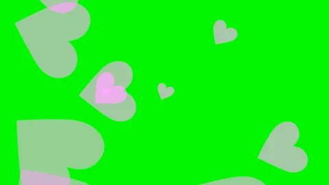 Green background with moving heart shape Stock Footage 121433003