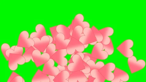 Green background with moving heart shape Stock Footage 122088561
