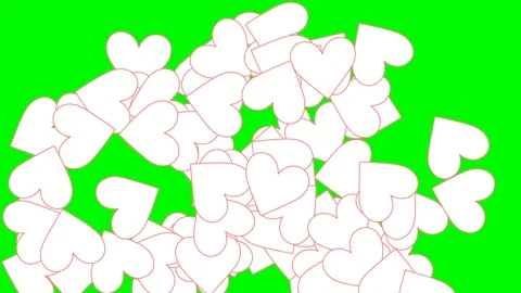 Green background with moving heart shape Stock Footage 122088577