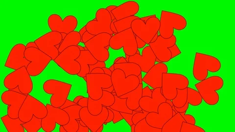 Green background with moving heart shape Stock Footage 122088769