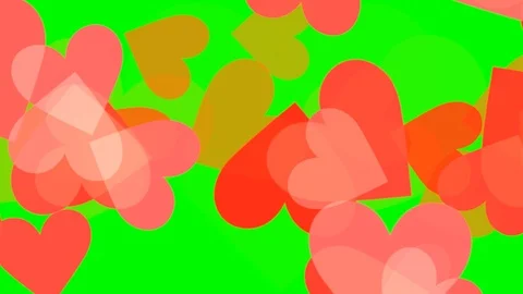 Green background with moving heart shape Stock Footage 123196190