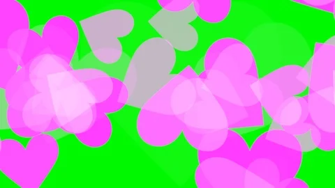 Green background with moving heart shape Stock Footage 123196327