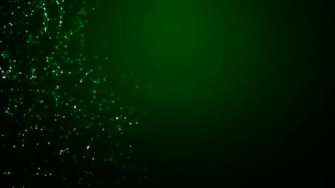 Green background with moving particles along the edge of the screen, for presen Stock Footage 161713497