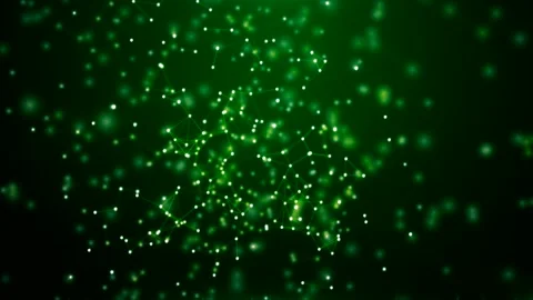 Green background with moving particles in a circle, for presentations Stock Footage 161713518