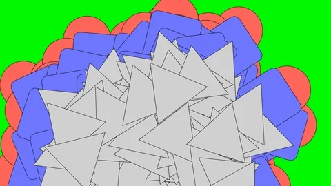 Green background with moving triangles, squares and circles Stock Footage 121895729