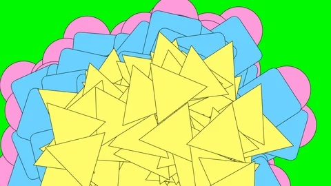 Green background with moving triangles, squares and circles Stock Footage 121895751