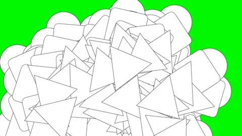 Green background with moving triangles, squares and circles Stock Footage 121895803