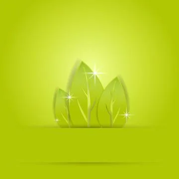 Green background with nice leaf presentation Stock Illustration