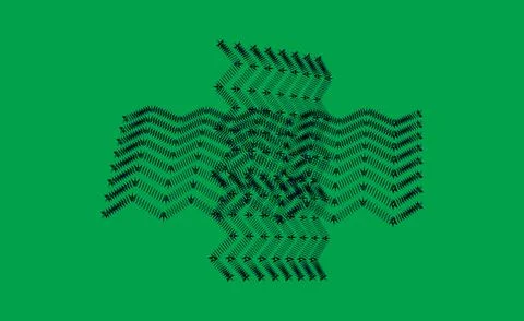 Green Background Optical Illusion Abstract Check Mark Zigzag Vector for Creative Stock Illustration
