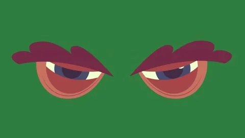 A green background with pair of eyes and green screen animated chromakey Видео 335090439