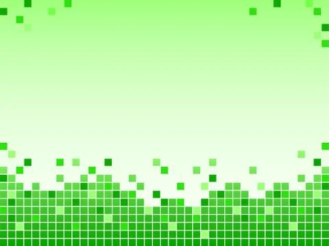 Green background with pixels Stock Illustration