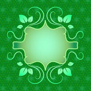 Green background with a place for text in the center. Vector Stock Illustration