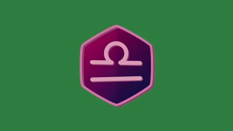 A green background with purple logo and shield the letter e hexagon icon black Stock Footage 335696806