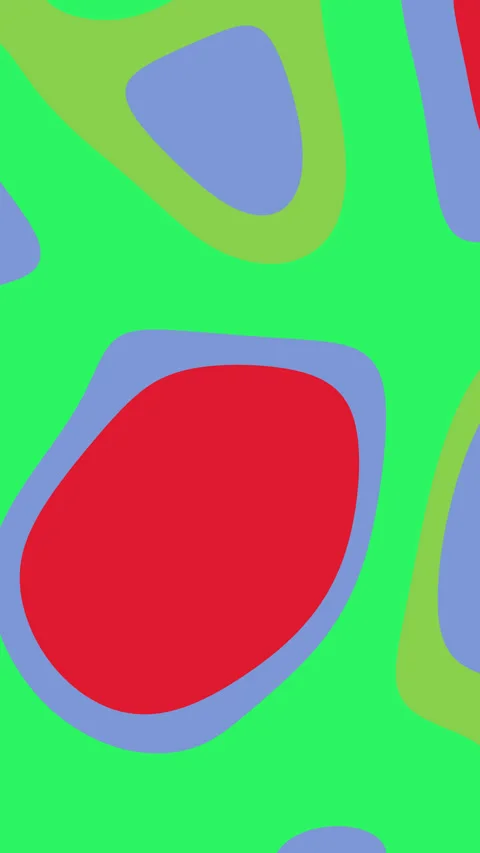 Green background with red blue and yellow shapes Video stock 310212770