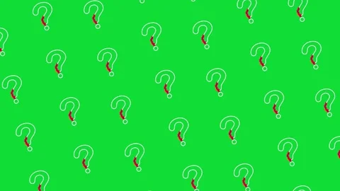 Green Background with Red Curved Question Marks in a Pattern Video stock 334700551