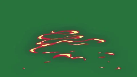 A green background with red fire in the middle and on an image of screen dots Vídeo Stock 335681197
