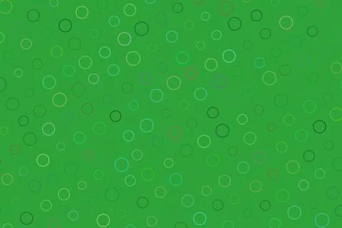 Green background with scattered circles in fun pattern Stock Illustration