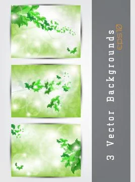 Green background set 스톡 일러스트