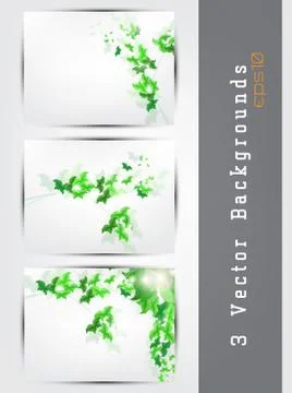 Green background set Stock Illustration
