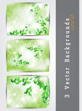 Green background set Ilustração Stock