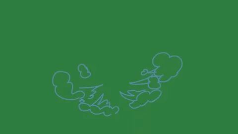 A green background with small bird in the middle and screen white dot on it Видео 335067764